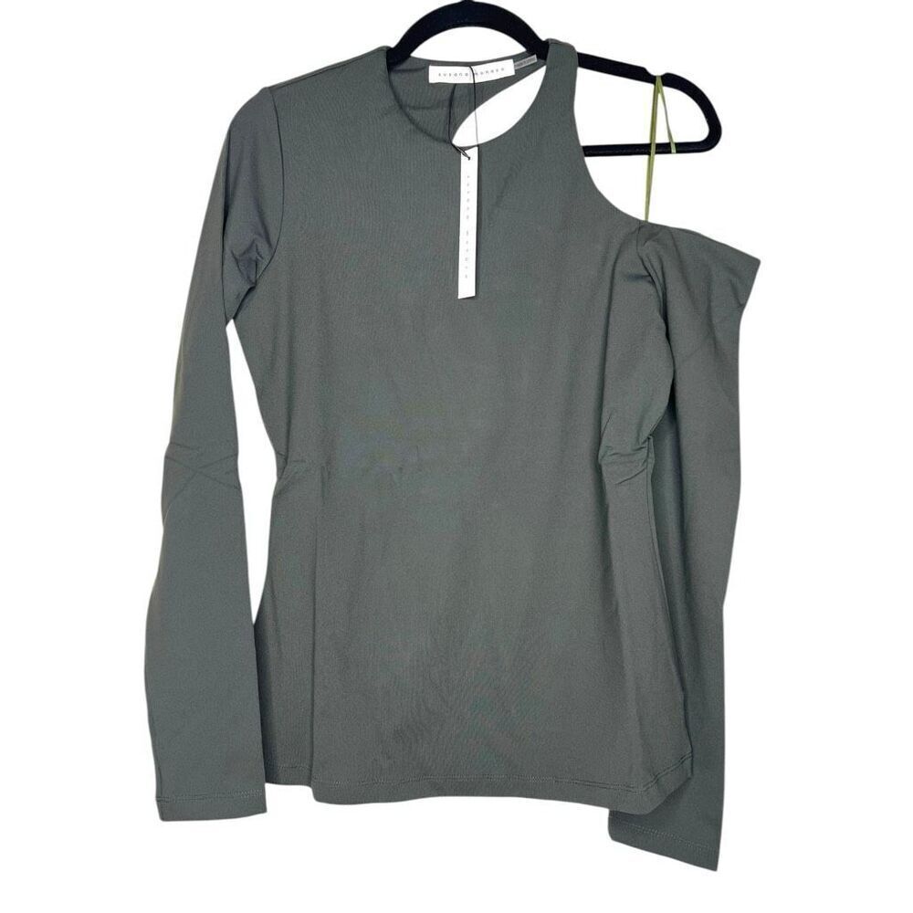 NEW Susana Monaco Crew Neck Cold Shoulder Top in Caviar‎ Medium